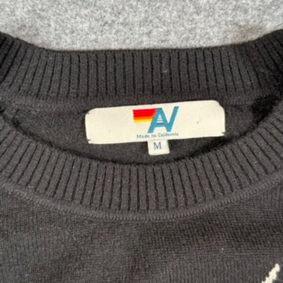 Aviator Nation Unisex Cashmere Bolt Crewneck Sweater Black Comfy‎ Soft Sz Medium - Picture 7 of 11